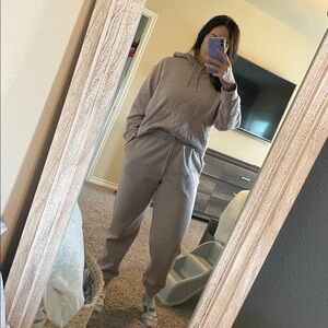 H&M Light Beige Hoodie and Joggers Set